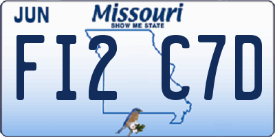 MO license plate FI2C7D