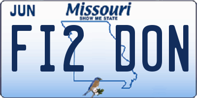 MO license plate FI2D0N