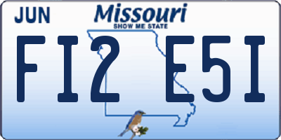 MO license plate FI2E5I