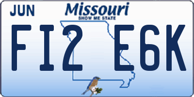 MO license plate FI2E6K