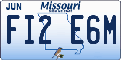MO license plate FI2E6M