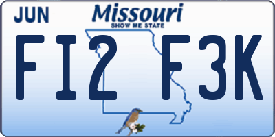 MO license plate FI2F3K