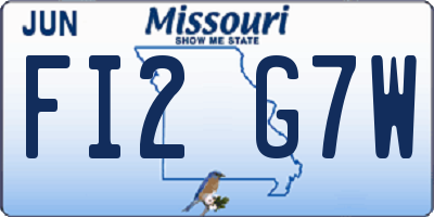 MO license plate FI2G7W