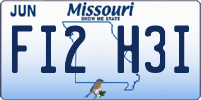 MO license plate FI2H3I