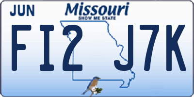 MO license plate FI2J7K