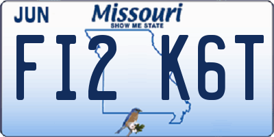 MO license plate FI2K6T