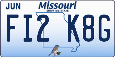 MO license plate FI2K8G