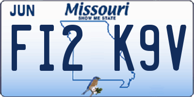 MO license plate FI2K9V
