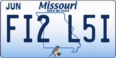 MO license plate FI2L5I