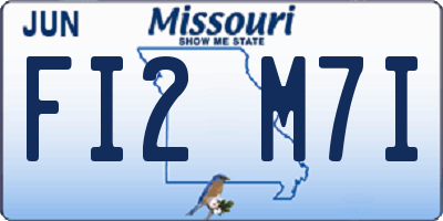 MO license plate FI2M7I