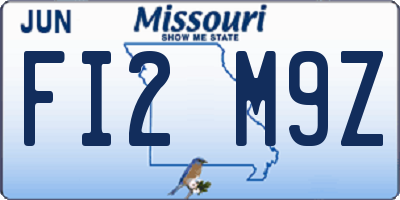 MO license plate FI2M9Z