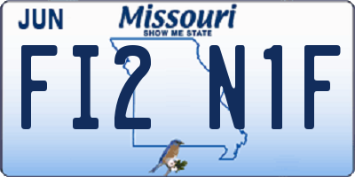 MO license plate FI2N1F