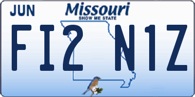 MO license plate FI2N1Z