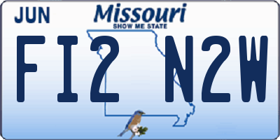 MO license plate FI2N2W
