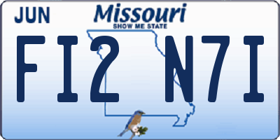 MO license plate FI2N7I