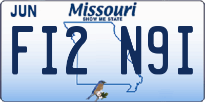 MO license plate FI2N9I