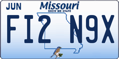 MO license plate FI2N9X