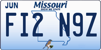MO license plate FI2N9Z