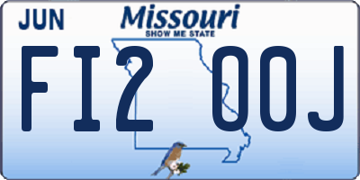 MO license plate FI2O0J