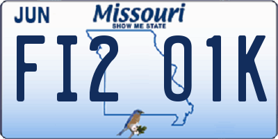 MO license plate FI2O1K