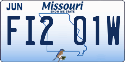 MO license plate FI2O1W