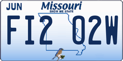 MO license plate FI2O2W
