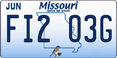 MO license plate FI2O3G