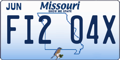 MO license plate FI2O4X