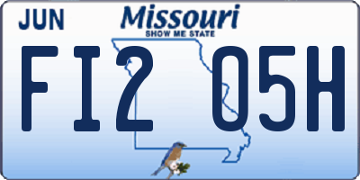 MO license plate FI2O5H