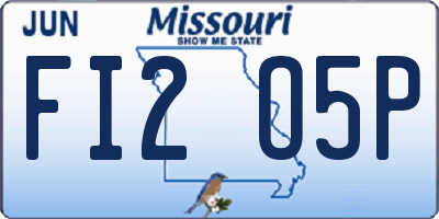MO license plate FI2O5P