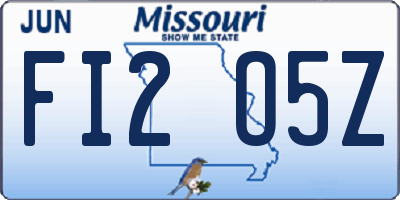 MO license plate FI2O5Z
