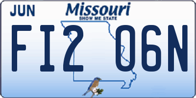 MO license plate FI2O6N