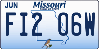 MO license plate FI2O6W
