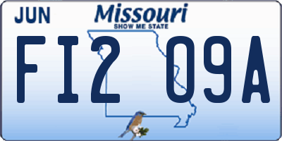 MO license plate FI2O9A