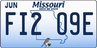 MO license plate FI2O9E