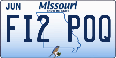 MO license plate FI2P0Q