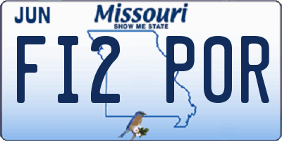 MO license plate FI2P0R