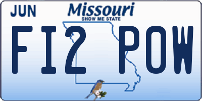 MO license plate FI2P0W