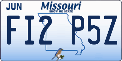 MO license plate FI2P5Z