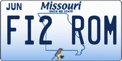 MO license plate FI2R0M