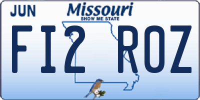 MO license plate FI2R0Z