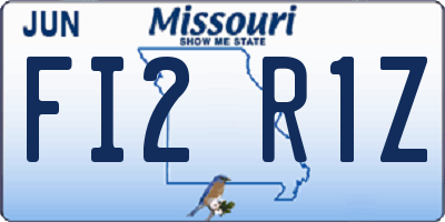 MO license plate FI2R1Z