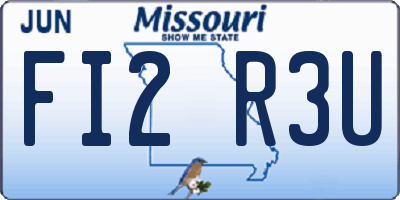 MO license plate FI2R3U
