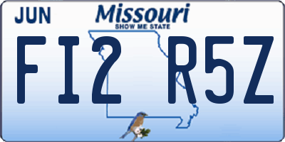 MO license plate FI2R5Z