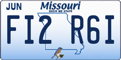 MO license plate FI2R6I