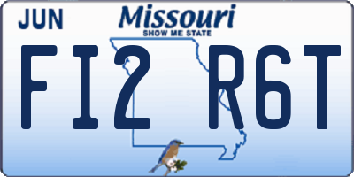 MO license plate FI2R6T