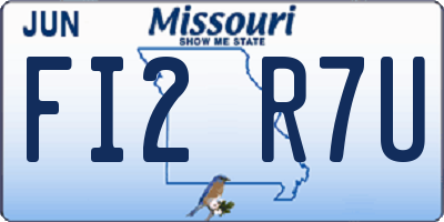 MO license plate FI2R7U