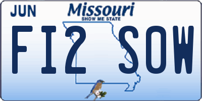 MO license plate FI2S0W