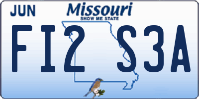 MO license plate FI2S3A