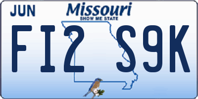 MO license plate FI2S9K